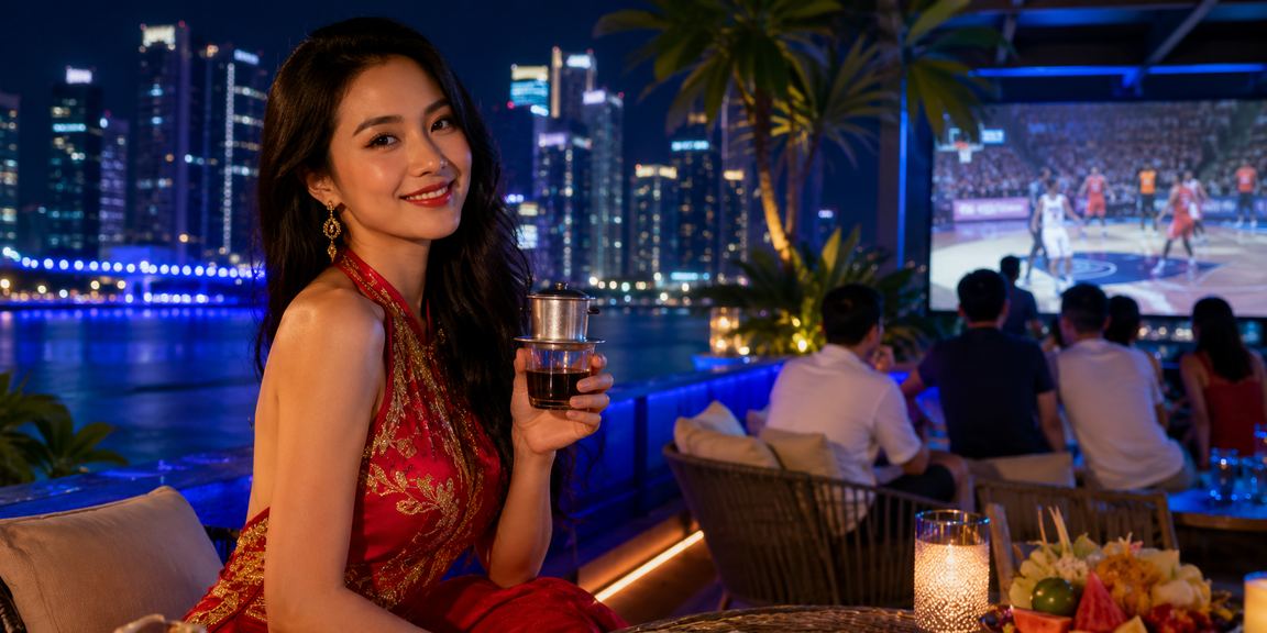 Người dùng tại Hà Nội xem thông tin cá cược bóng rổ trong quán cà phê